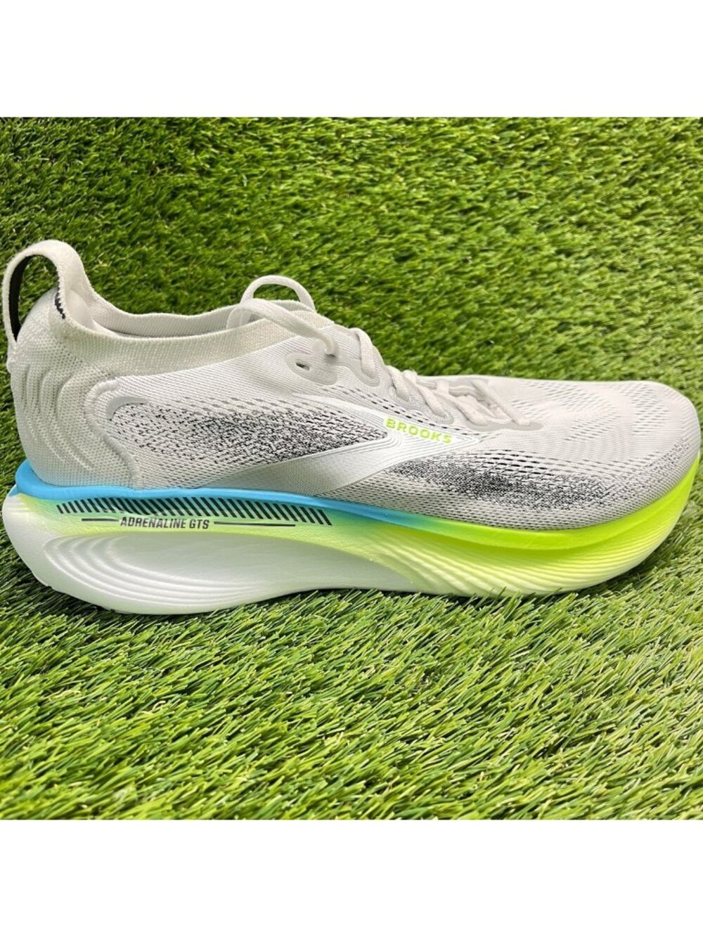 Brooks Adrenaline GTS 25 Mens Size 11 Gray Green Athletic Running Shoes Sneakers